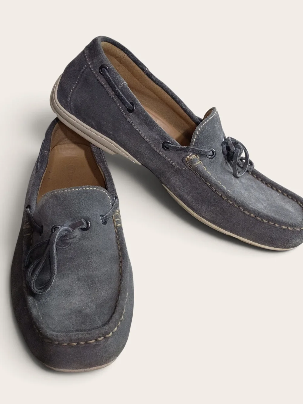 Rockport Men's Gray Suede Boat Shoes